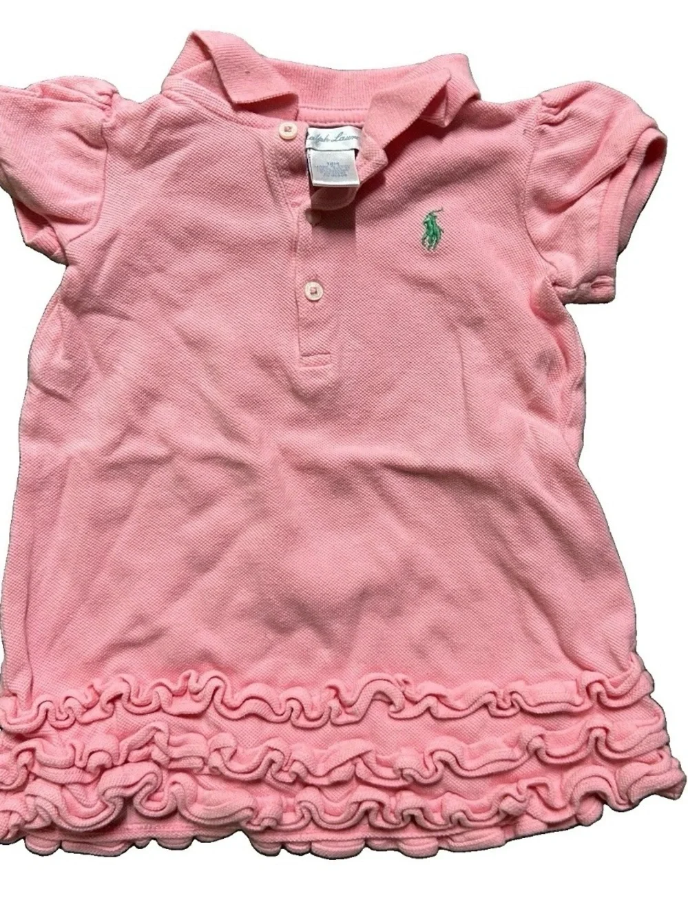 Baby Girl Ralph Lauren Pink Polo Golf Dress Diaper Cover Size 12 Months